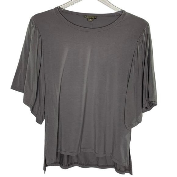J Crew S NEW Point Sur Flutter Sleeve Top Gray Relaxed Minimalist Comfy - Picture 1 of 9